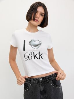 Pomelo - Graphic Print Tee - White