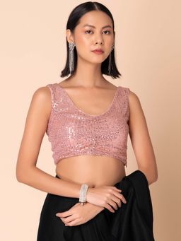 Indya Luxe - Peach Sequin Blouse