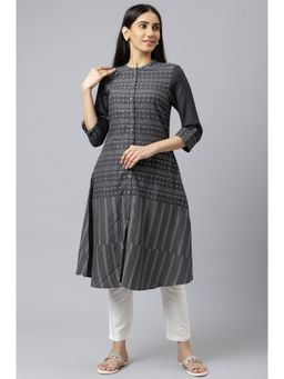 W - Grey Geometric Kurta