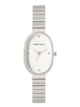 Joker and Witch - Joker & Witch Eterna White MOP Oval Dial Silver Linked Chain Strap Watch - AMWW1191 (M)