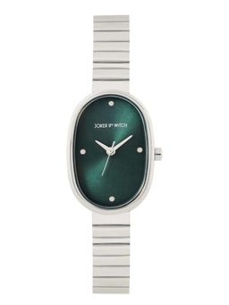 Joker and Witch - Joker & Witch Eterna Emerald Sunray Oval Dial Silver Linked Chain Strap Watch - AMWW1193 (M)