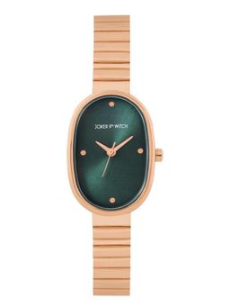 Joker and Witch - Joker & Witch Eterna Emerald Sunray Oval Dial Rose Gold Linked Chain Strap Watch - AMWW1194 (M)