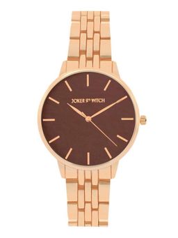 Joker and Witch - Joker & Witch Mini Nebula Brown Dial Rose Gold Linked Chain Strap Watch - AMWW1199 (M)