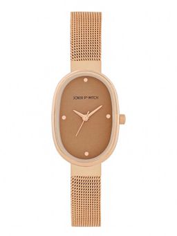 Joker and Witch - Joker & Witch Enola Brown Oval Dial Rose Gold Mesh Strap Watch - AMWW1213 (M)