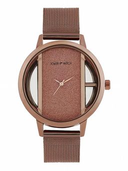Joker and Witch - Joker & Witch Futuristic Copper Glitter Dial Mesh Strap Watch - AMWW1215 (M)