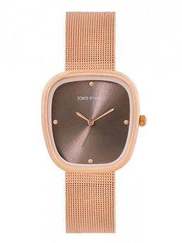 Joker and Witch - Joker & Witch Verity Mocha Square Dial Rose Gold Mesh Strap Watch - AMWW1234 (M)