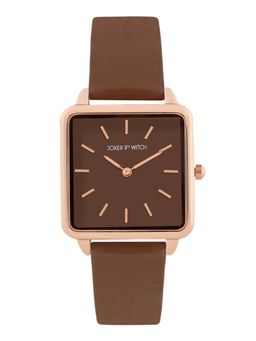Joker and Witch - Joker & Witch Emily Square Brown Dial PU Strap Watch - AMWW1253 (M)