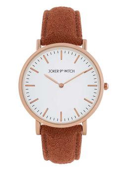 Joker and Witch - Joker & Witch Hope White Dial Mocha PU Strap Watch - AMWW1261 (M)