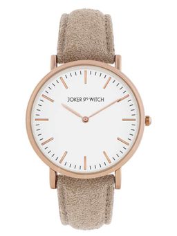 Joker and Witch - Joker & Witch Hope White Dial Creme PU Strap Watch - AMWW1264 (M)