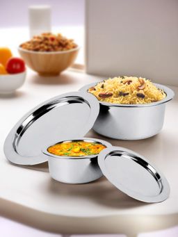 Savya Home - Triply Tope with Ss Lid, 1.5L & Triply Tope with Ss Lid, 3L (Set of 4)