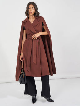 Styli - Regular Fit Midi Length Wool Look Overcoat with Belt (Set of 2)