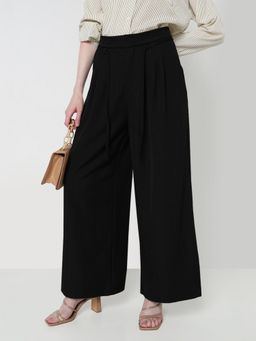 SHOWOFF - Edition Womens Black Loose Fit Formal Trousers