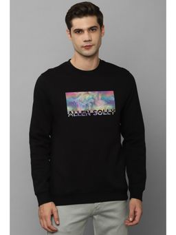 Allen Solly - Mens Black Round Neck Full Sleeves Casual Sweatshirt
