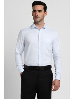 Peter England - Mens Blue Regular Fit Formal Full Sleeves Formal Shirt