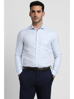 Peter England - Mens Blue Slim Fit Formal Full Sleeves Formal Shirt