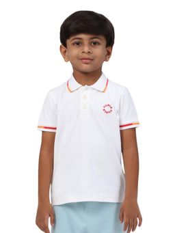 PILOLO - White Solid/Plain Collar Neck Polo T-Shirt