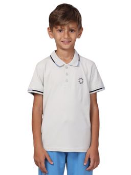 PILOLO - Grey Solid/Plain Collar Neck Polo T-Shirt