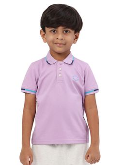 PILOLO - Lavender Solid/Plain Collar Neck Polo T-Shirt