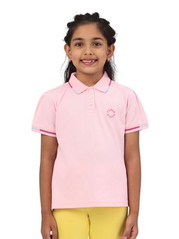 PILOLO - Pink Solid/Plain Collar Neck Polo T-Shirt