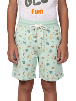 PILOLO - Green Animal Print Shorts