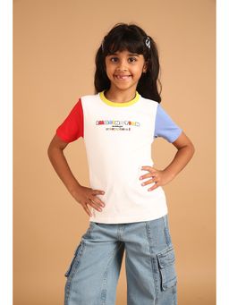 PILOLO - White Stripes Round Neck T-shirt