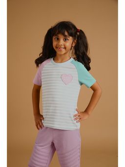 PILOLO - Blue Stripes Round Neck T-shirt