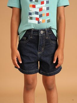 PILOLO - Navy Blue Solid/Plain Shorts