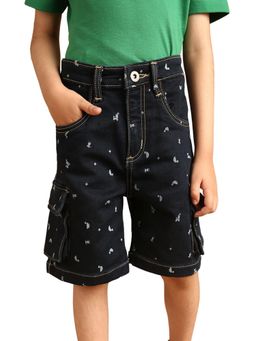 PILOLO - Navy Blue Printed Shorts
