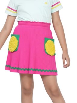 PILOLO - Pink Self Design Skirt