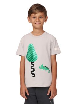 PILOLO - Grey Printed Round Neck T-Shirt