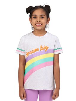 PILOLO - Grey Printed Round Neck T-Shirt