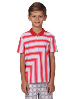 PILOLO - Multi-Color Stripes Collar Neck Polo T-Shirt