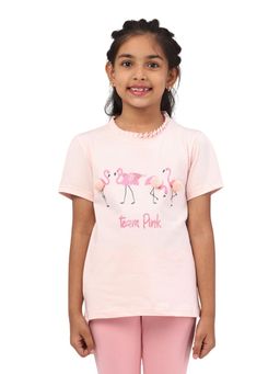 PILOLO - Pink Printed Round Neck T-Shirt