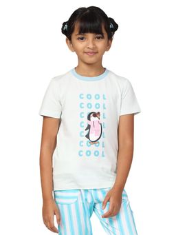 PILOLO - Blue Printed Round Neck T-Shirt