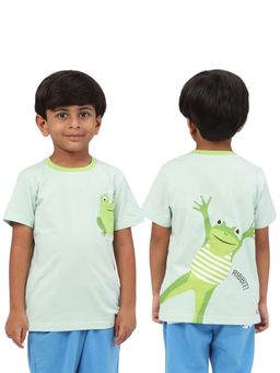 PILOLO - Green Printed Round Neck T-Shirt