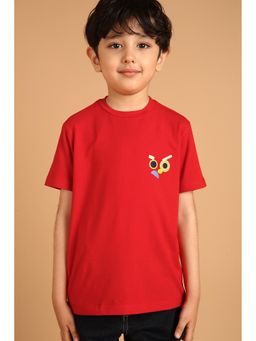 PILOLO - Red Printed Crew Neck T-Shirt