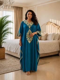 KOI SLEEPWEAR - Moroccan Elegance Embroidered Kaftan