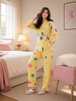 KOI SLEEPWEAR - Women's Sunshine Hearts Cotton Night Suit Set