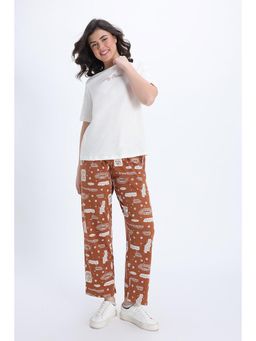 Zivame - Harry Potter Knit Cotton Loungewear Set - Caramel Caff