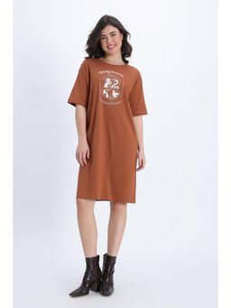 Zivame - Harry Potter Knit Cotton Loungewear Dress - Caramel Caff
