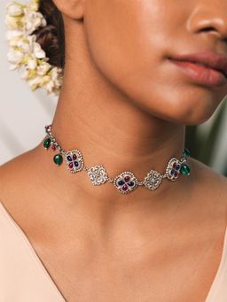 Shaya by CaratLane - Feeling Soni Oxidised Choker in 925 Silver