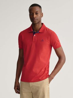 GANT - Men Red Solid Regular Fit Polo T-Shirt