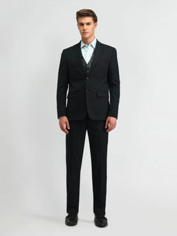 Arrow - Self-Design Regular Fit Green Blazer & Trouser