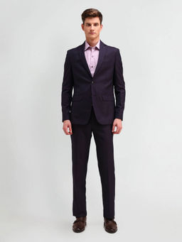 Arrow - Solid Regular Fit Wine Blazer & Trouser