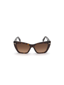 Tom Ford Eyewear - Women's Brown Cat Eye Shape Sunglass - FT0871 56 52F (56)