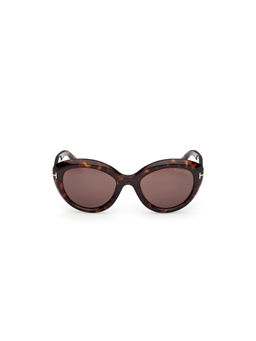 Tom Ford Eyewear - Women's Brown Cat Eye Shape Sunglass - FT1316 53 52E (53)