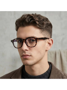 Zaadran - Unisex Clear Square Sunglass - Melbourne Brwn Transp (5.6)