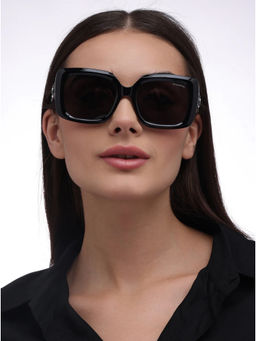 Zaadran - Unisex Black Square Shape Sunglass - NY Black (5.6)