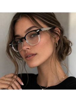Zaadran - Unisex Clear Round Sunglass - Oxfd Blk Wht T (5.4)