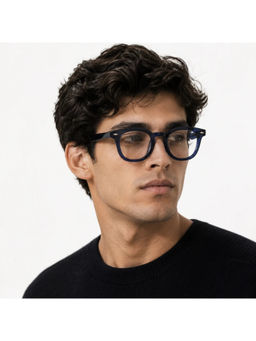 Zaadran - Unisex Clear Round Sunglass - Oxfd Blu Brwn T (5.8)